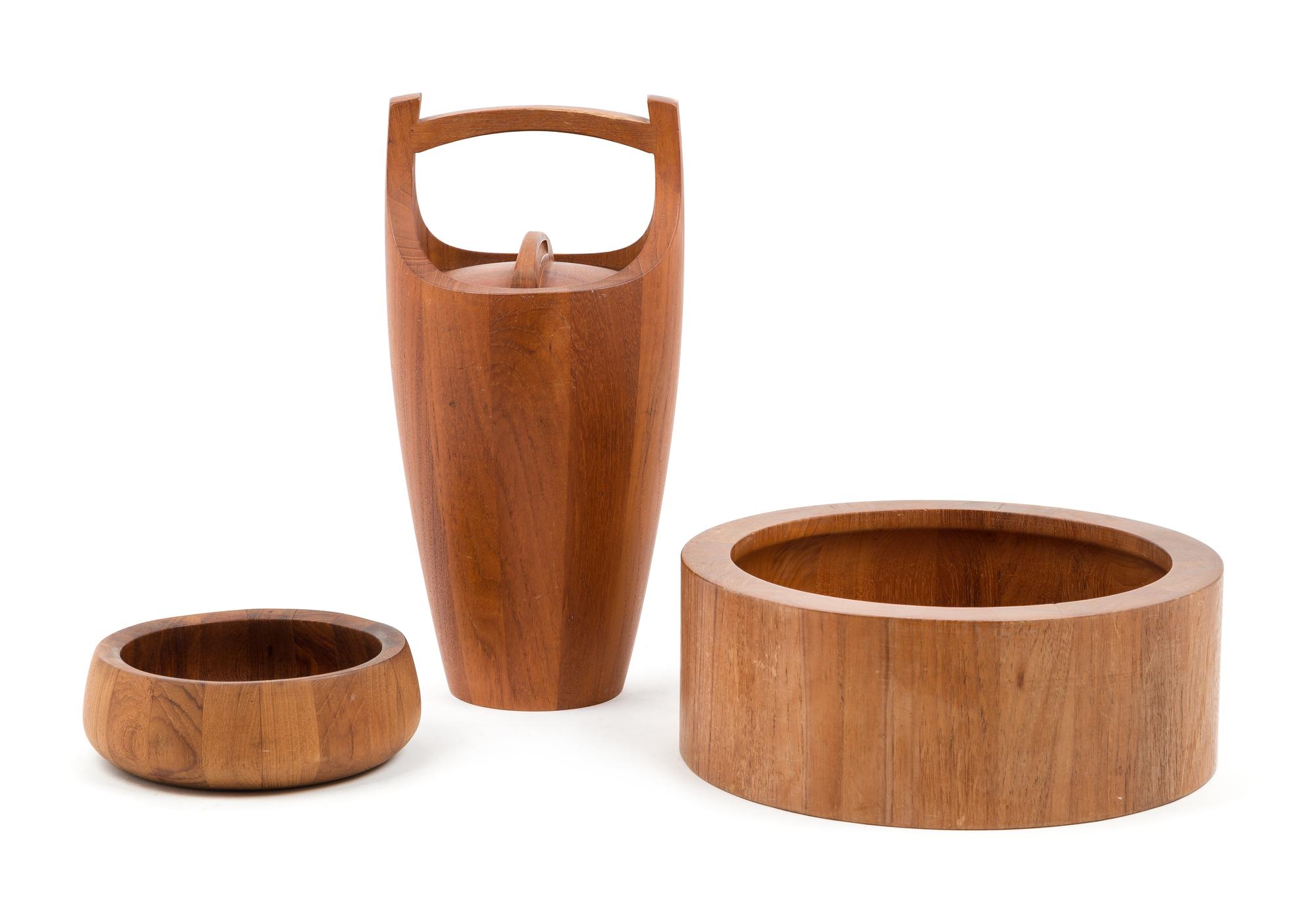 Dansk, Denmark, MID 20TH CENTURY, a covered ice bucket and two bowls