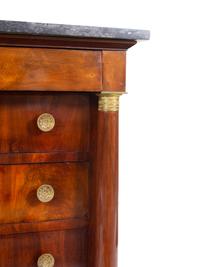 An Empire Style Gilt Metal Mounted Mahogany Marble-Top Commode