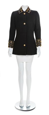 Atelier Versace Couture Coat with Studded Collar and Cuffs, A/W 1991