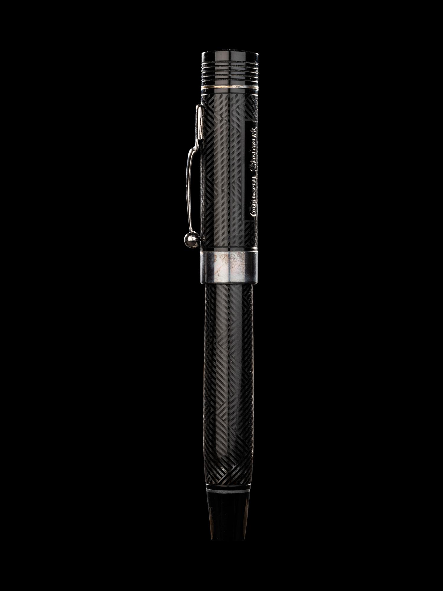 Conway Stewart: Churchill-Ebonite and Silver Trim Limited Edition Fountain Pen and Ink Set