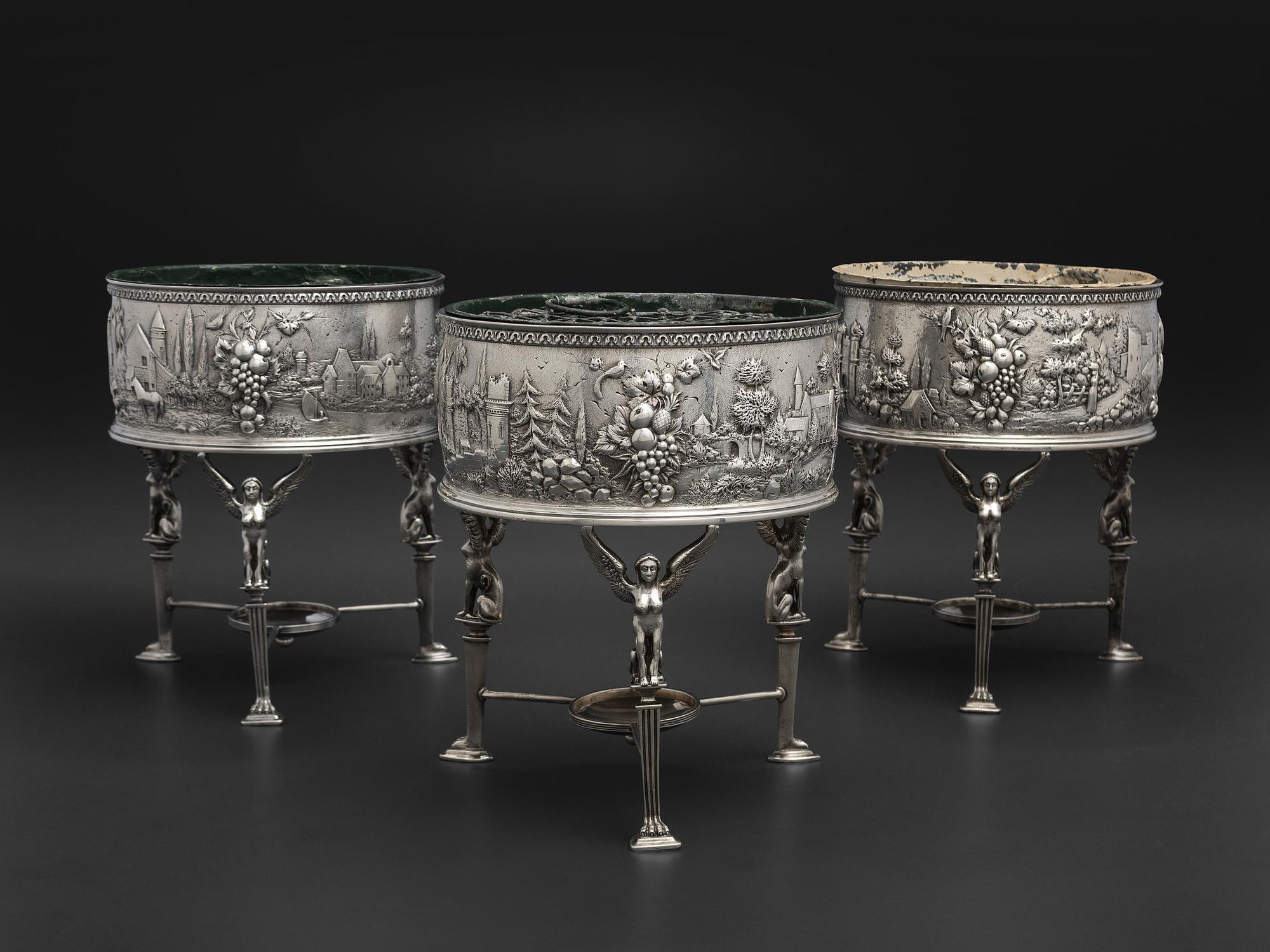 Three American Silver Centerpiece Jardinieres