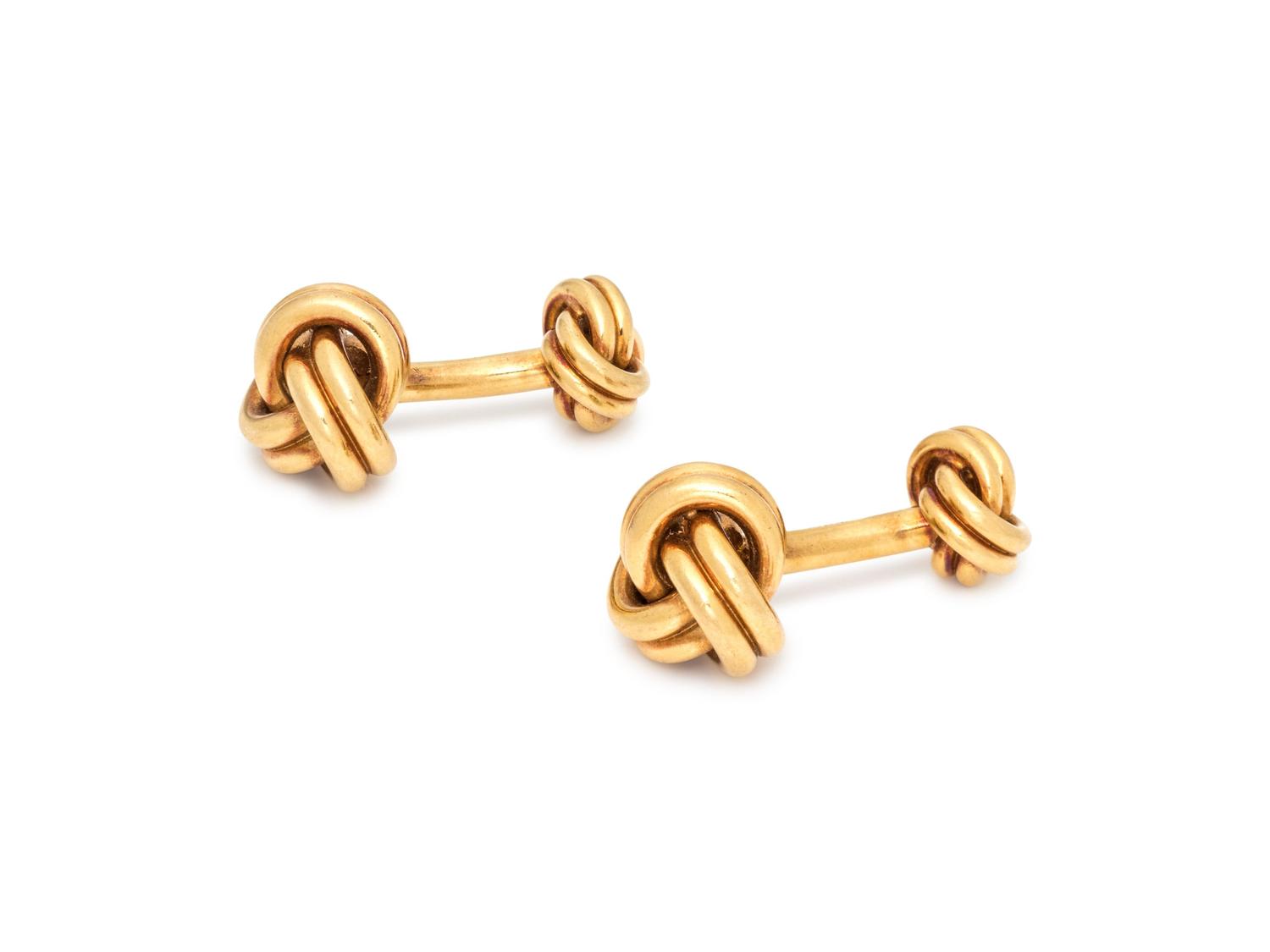TIFFANY & CO., YELLOW GOLD CUFFLINKS