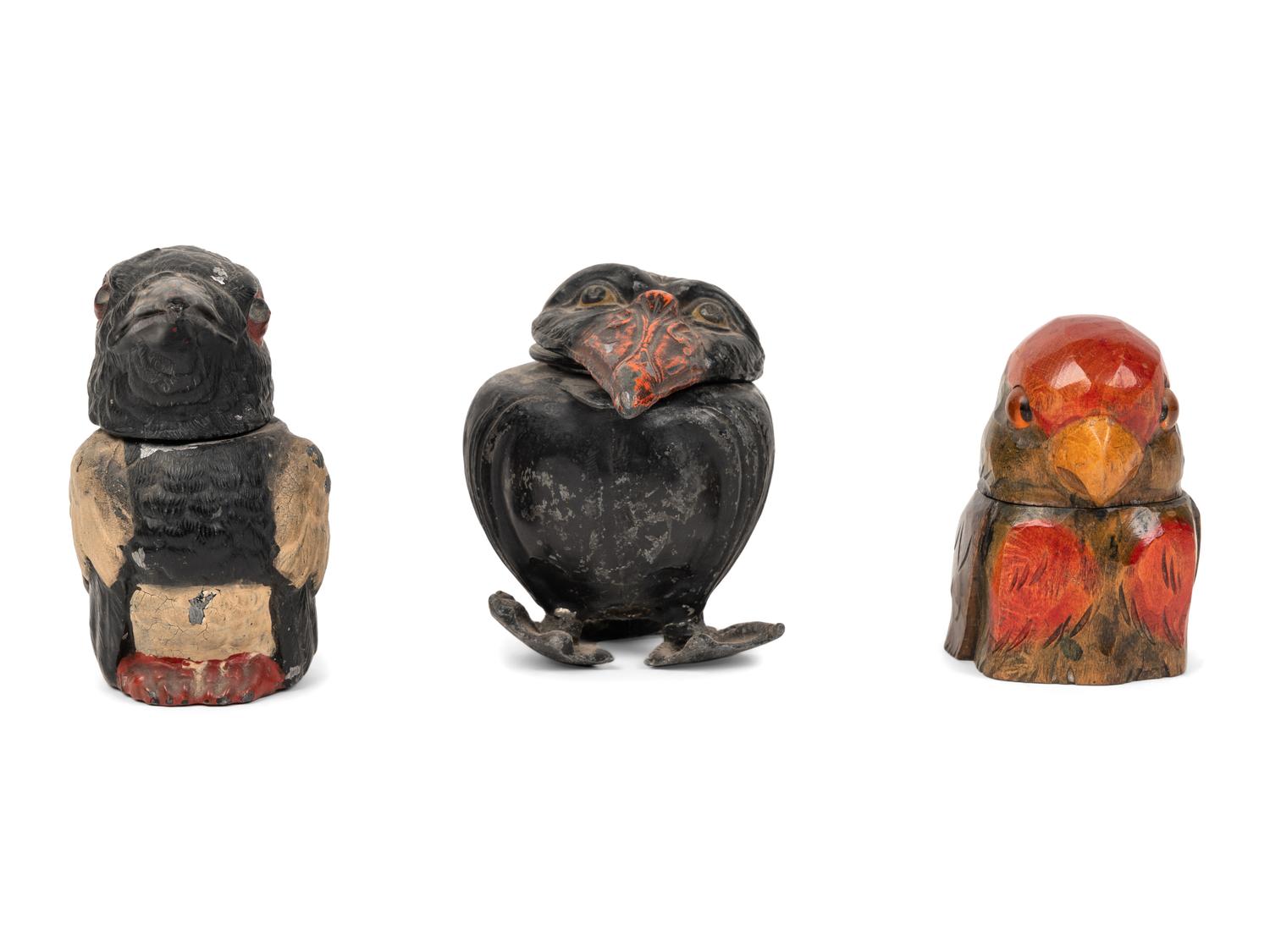 Three Bird Inkwells
