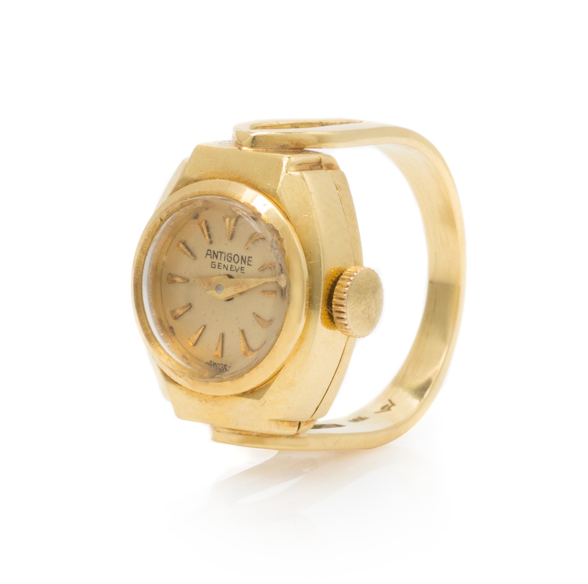 An 18 Karat Yellow Gold Watch/Ring, Antigone, 5.80 dwts.