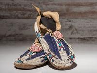 Cheyenne Beaded Hide Moccasins
