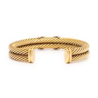 David Yurman, Yellow Gold and Diamond Cable Cuff Bracelet