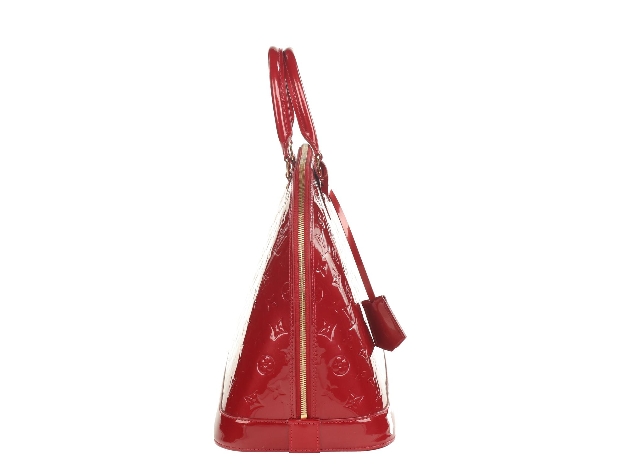 Louis Vuitton Red Patent Monogram Alma Handbag & Cosmetic Bag