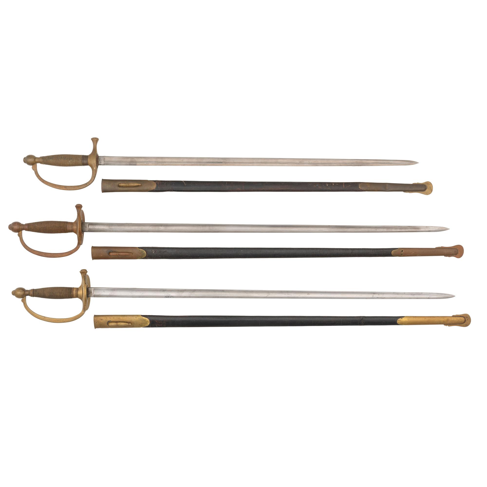 Lot of Three Ames Swords: Two 1840 NCO and an 1840 Musician