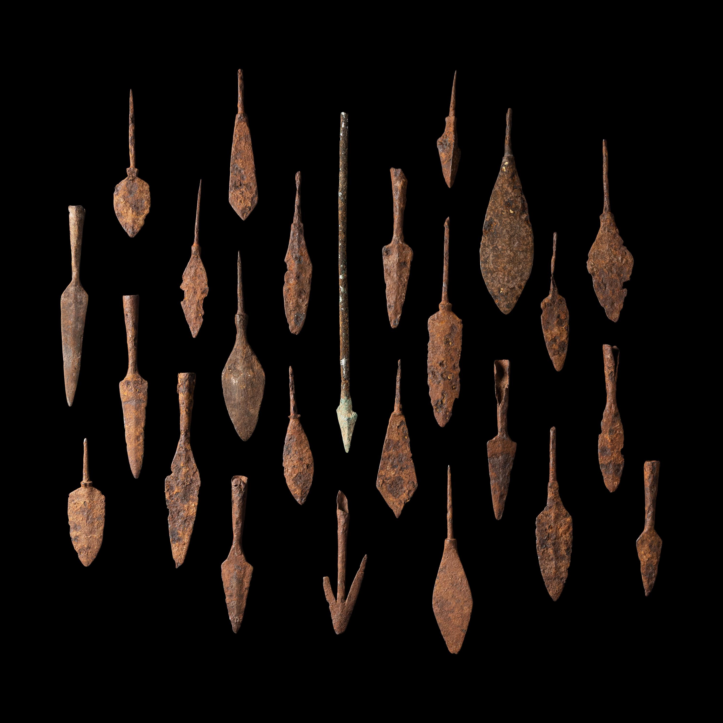 25 Roman Iron Arrowheads