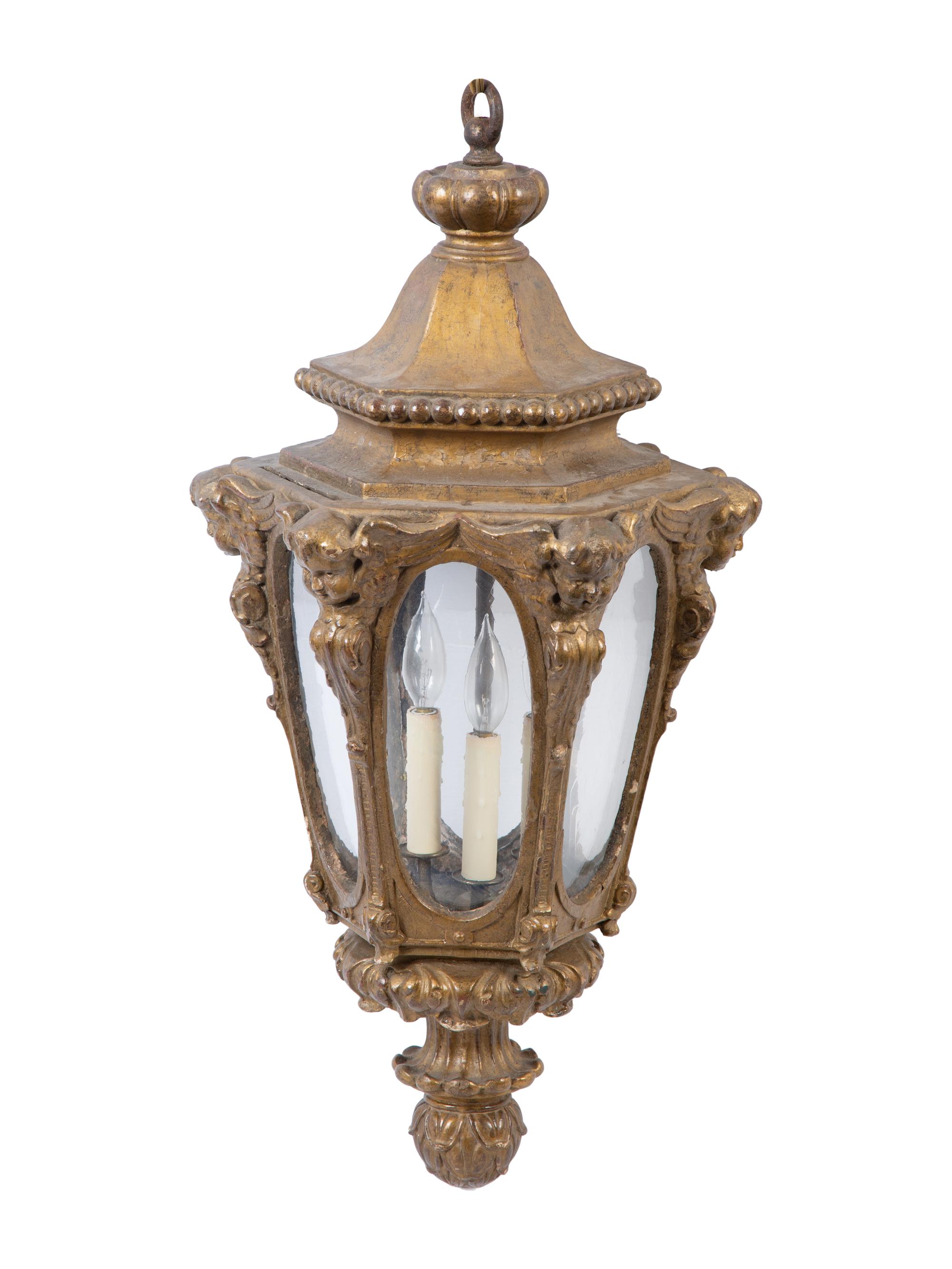 An Italian Baroque Style Giltwood Lantern — 19th Century