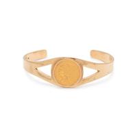 YELLOW GOLD AND US $2.50 LIBERTY COIN CUFF BRACELET