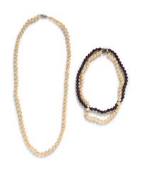 Collection of 14 Karat Gold and Cultured Pearl Jewelry,