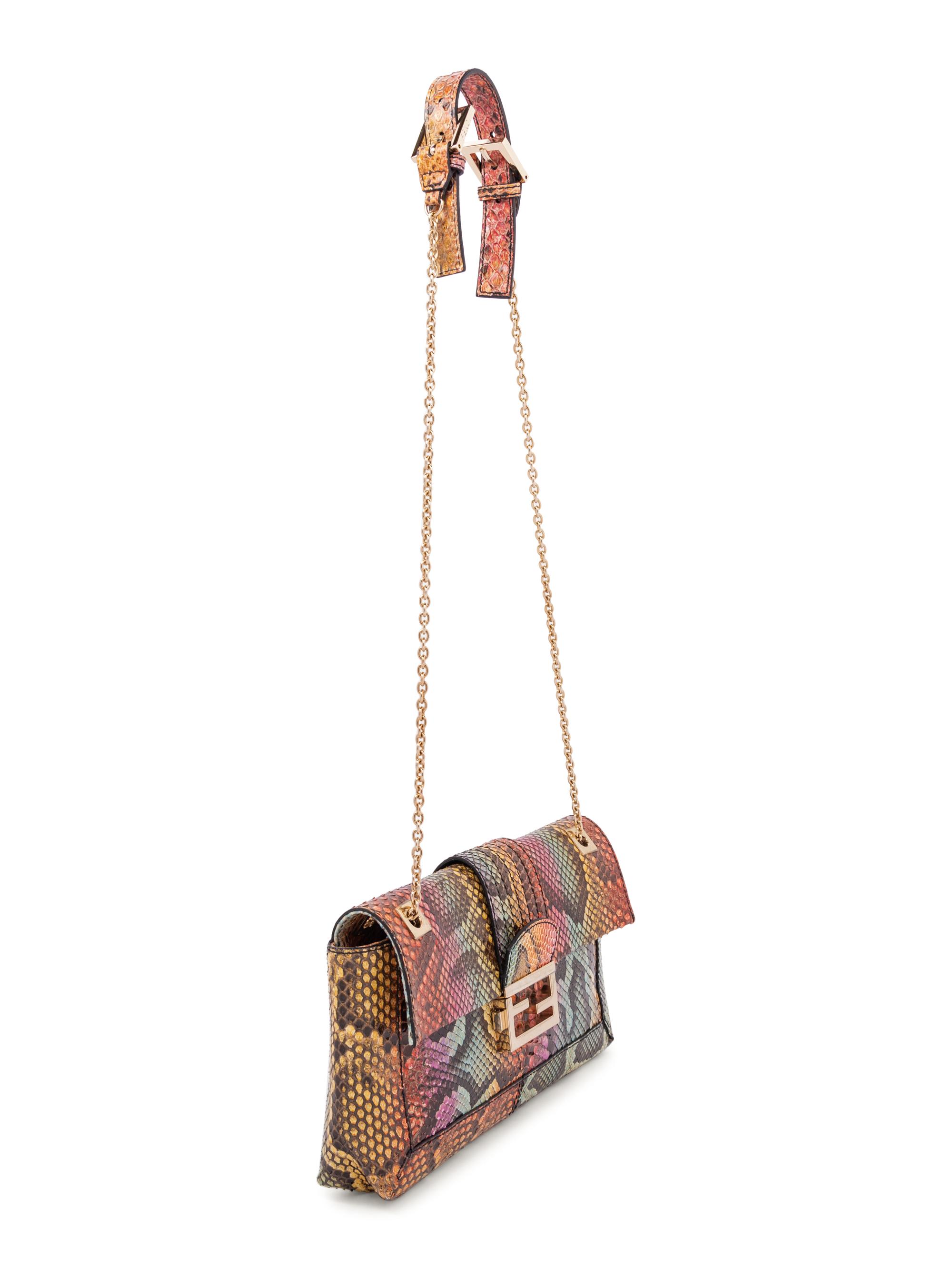 Fendi Rainbow Snakeskin Flap Bag, 2010s