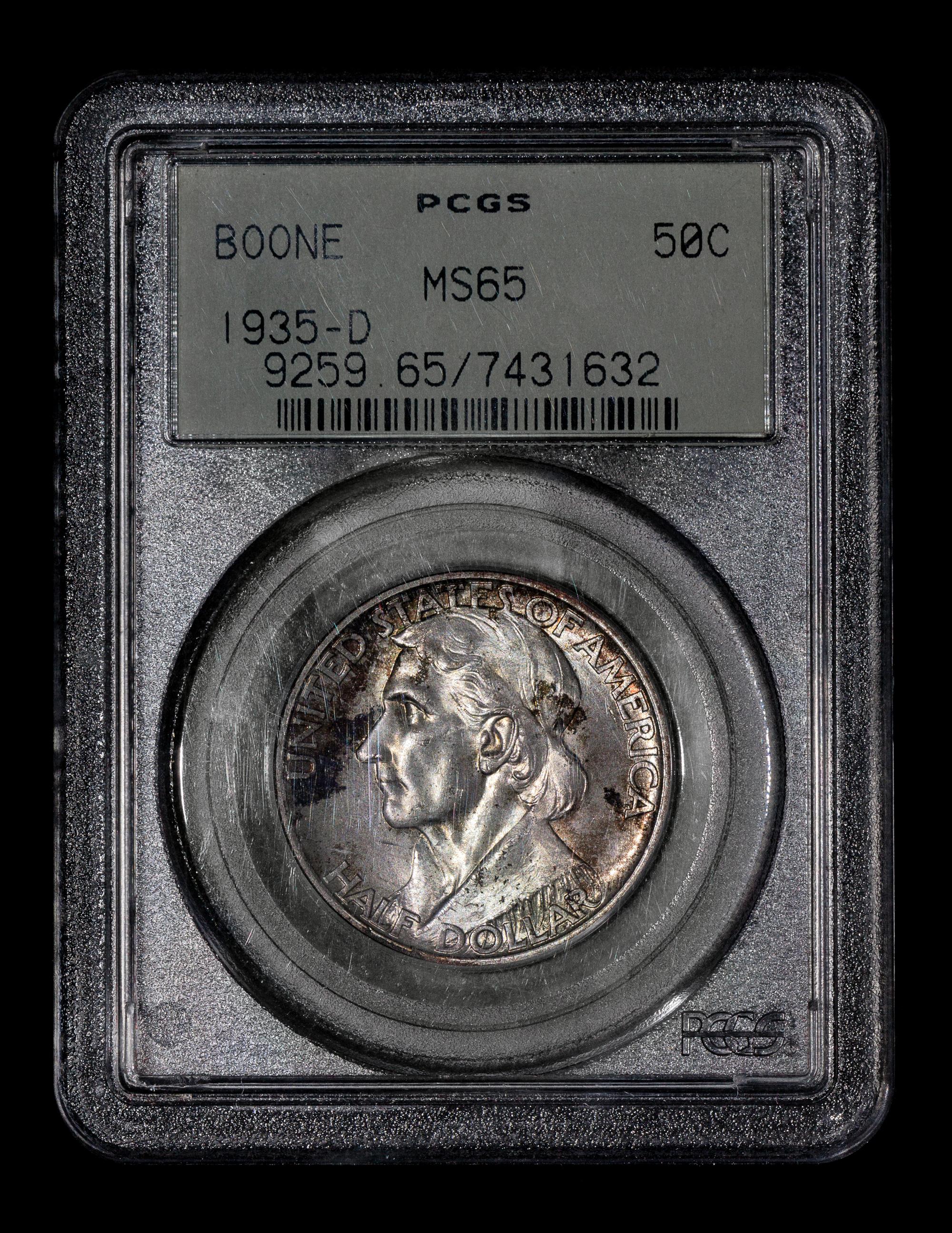 A United States 1935-S Daniel Boone Commemorative 50c Coin — NGC graded MS65