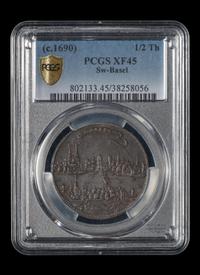[OLD SWISS CONFEDERACY-BASEL] c. 1690 1/2 Thaler Coin (PCGS XF45)