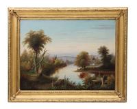Artist Unknown, (Continental School), Riverfront Landscape