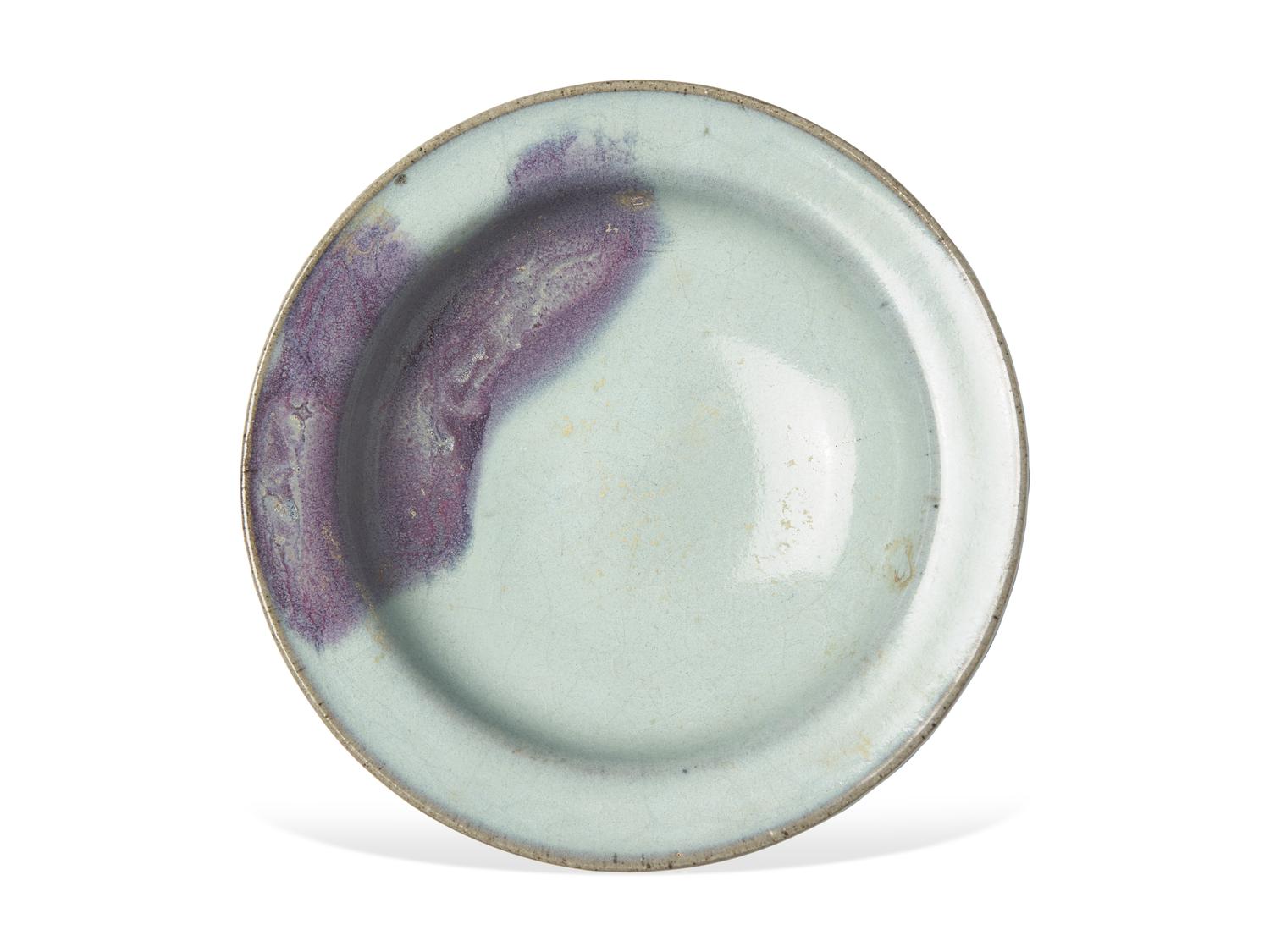 A Junyao Style Purple-Splashed Blue-Glazed Dish