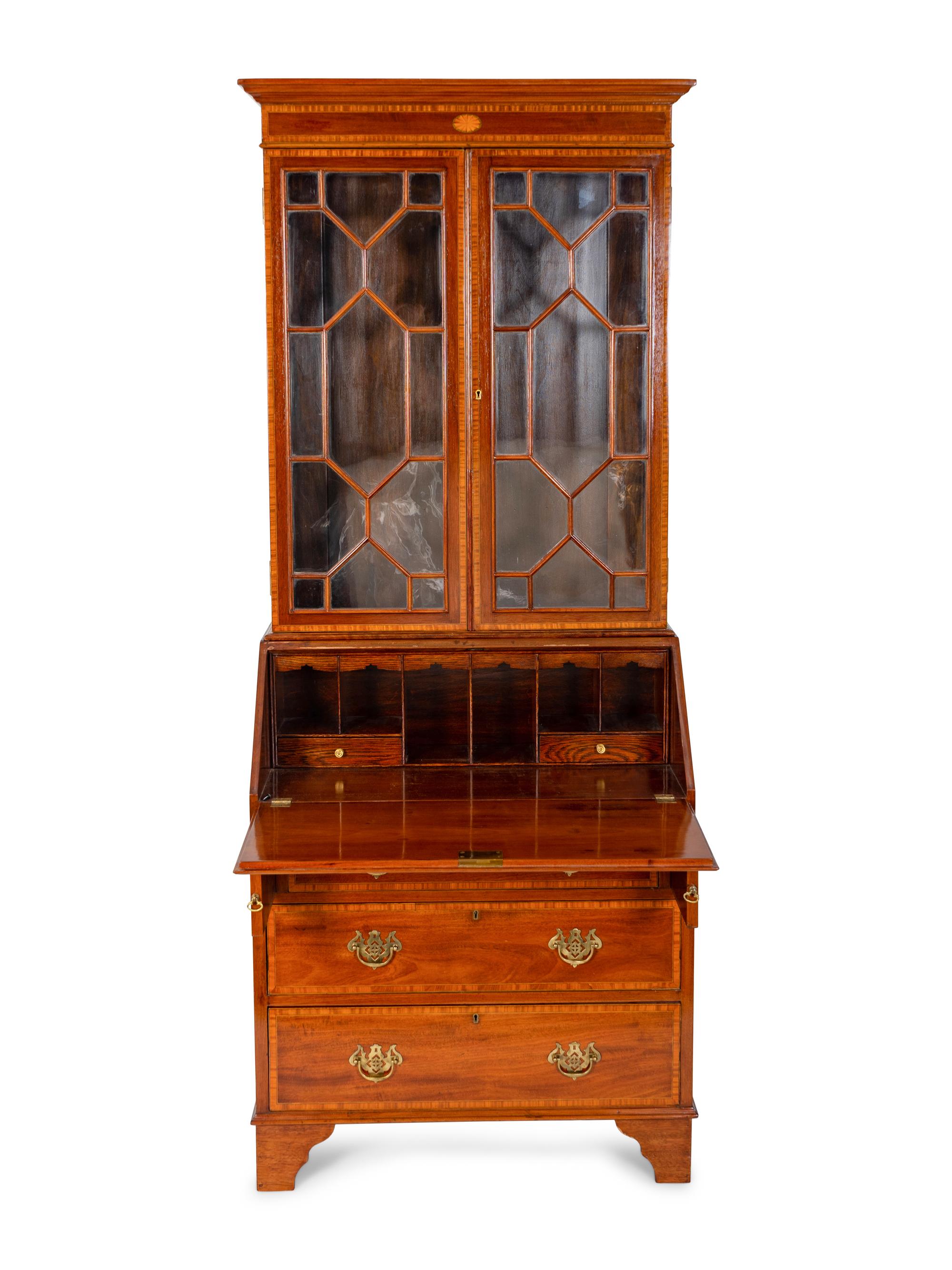 An Edwardian Inlaid Mahogany Secretary Bookcase — LATE 19TH/EARLY 20TH CENTURY