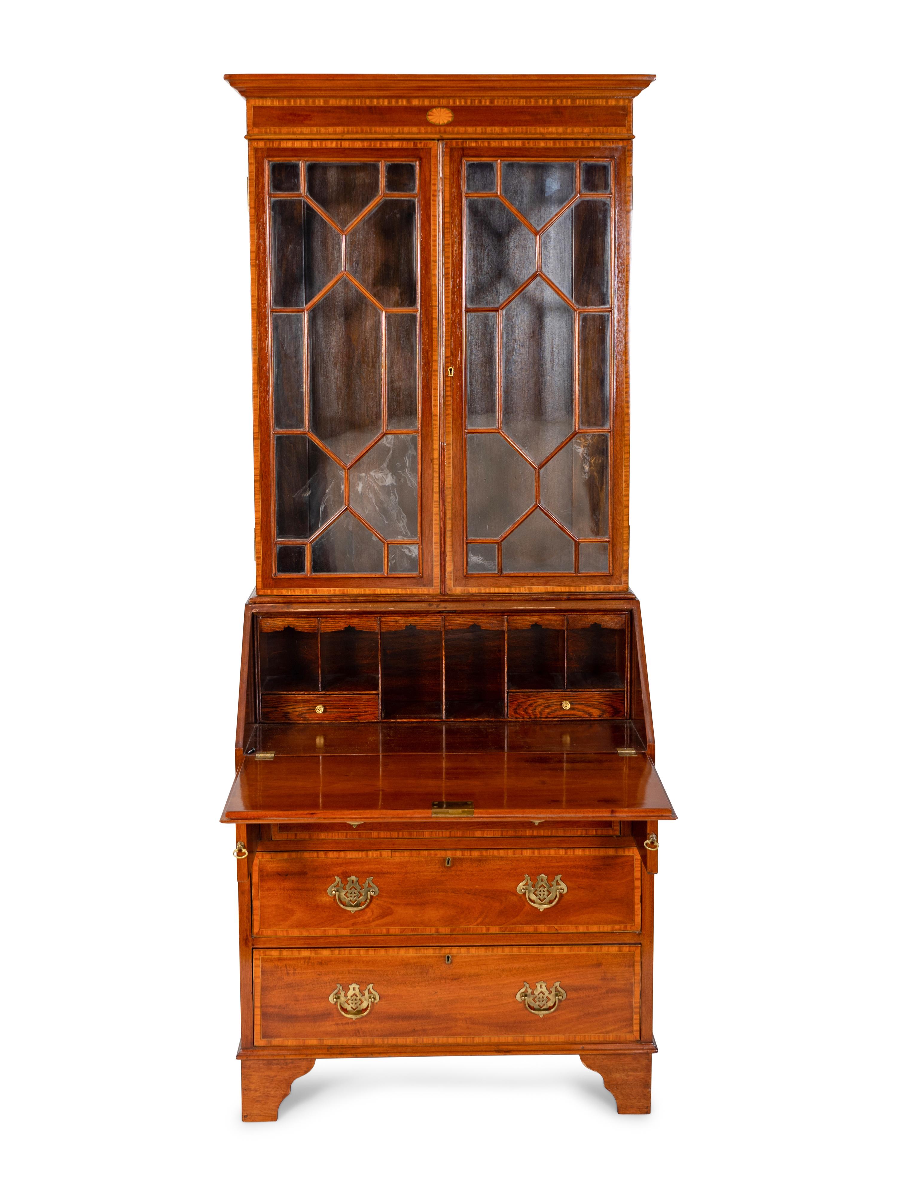 An Edwardian Inlaid Mahogany Secretary Bookcase — LATE 19TH/EARLY 20TH CENTURY