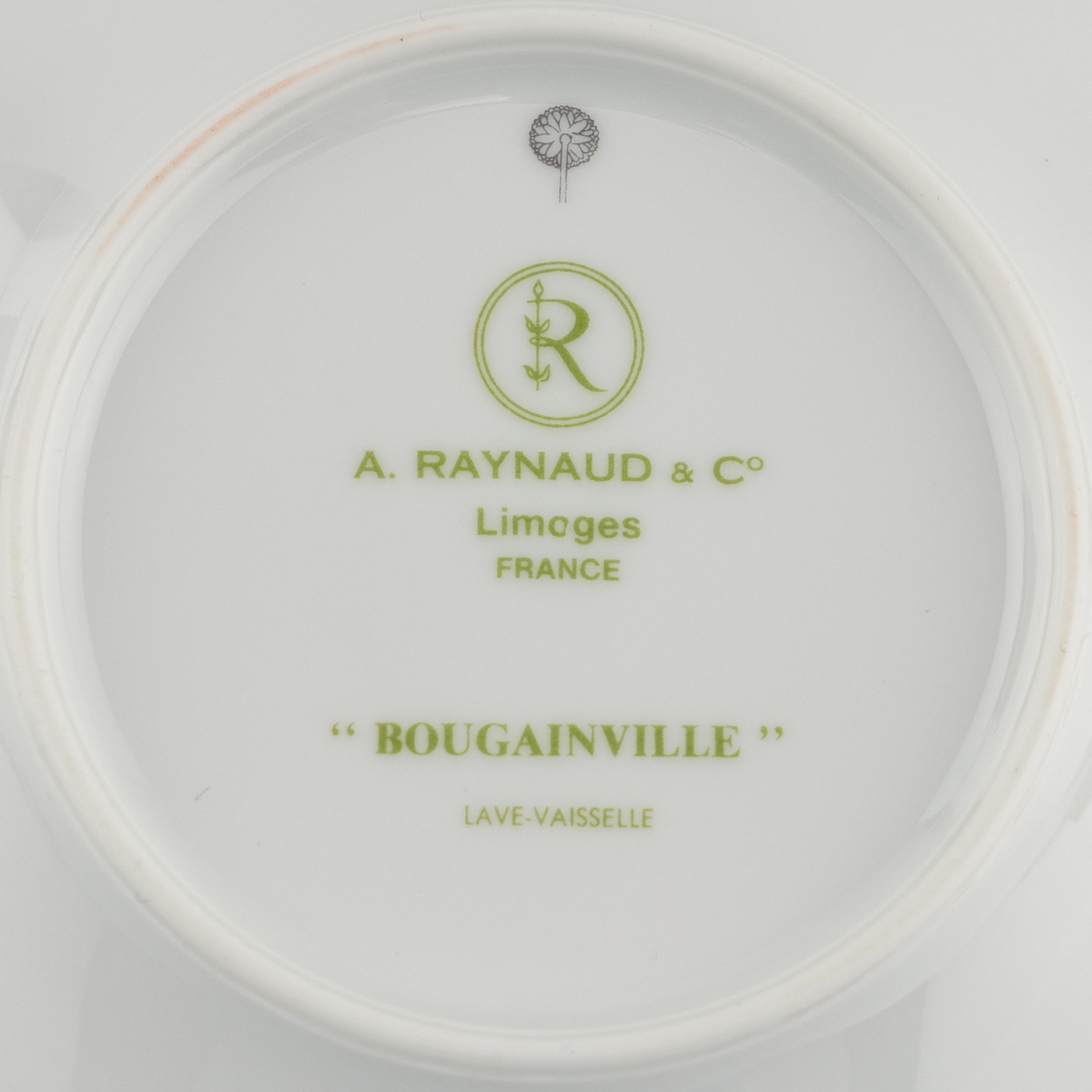 A Raynaud-Limoges Bougainville Porcelain Breakfast Service