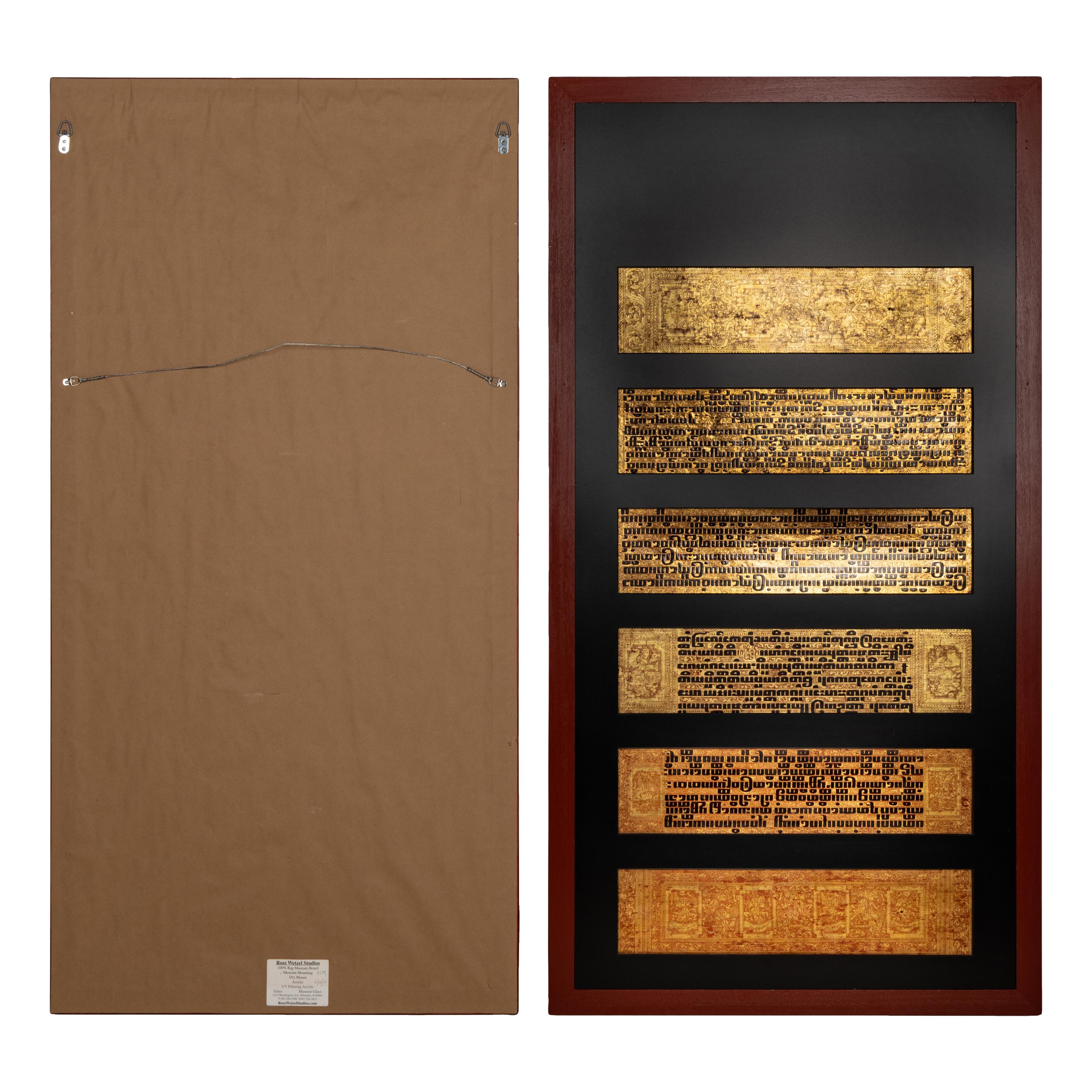 A Pair of Mandalay Gilt-Decorated Calligraphy Panels