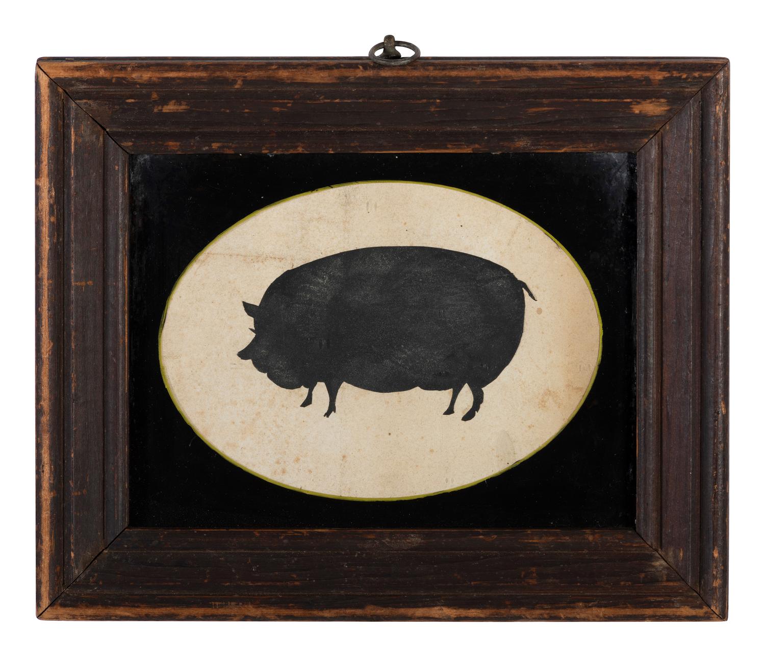 A Cut-Paper Silhouette of a Pig