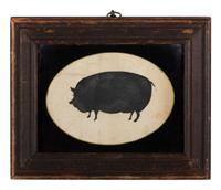 A Cut-Paper Silhouette of a Pig