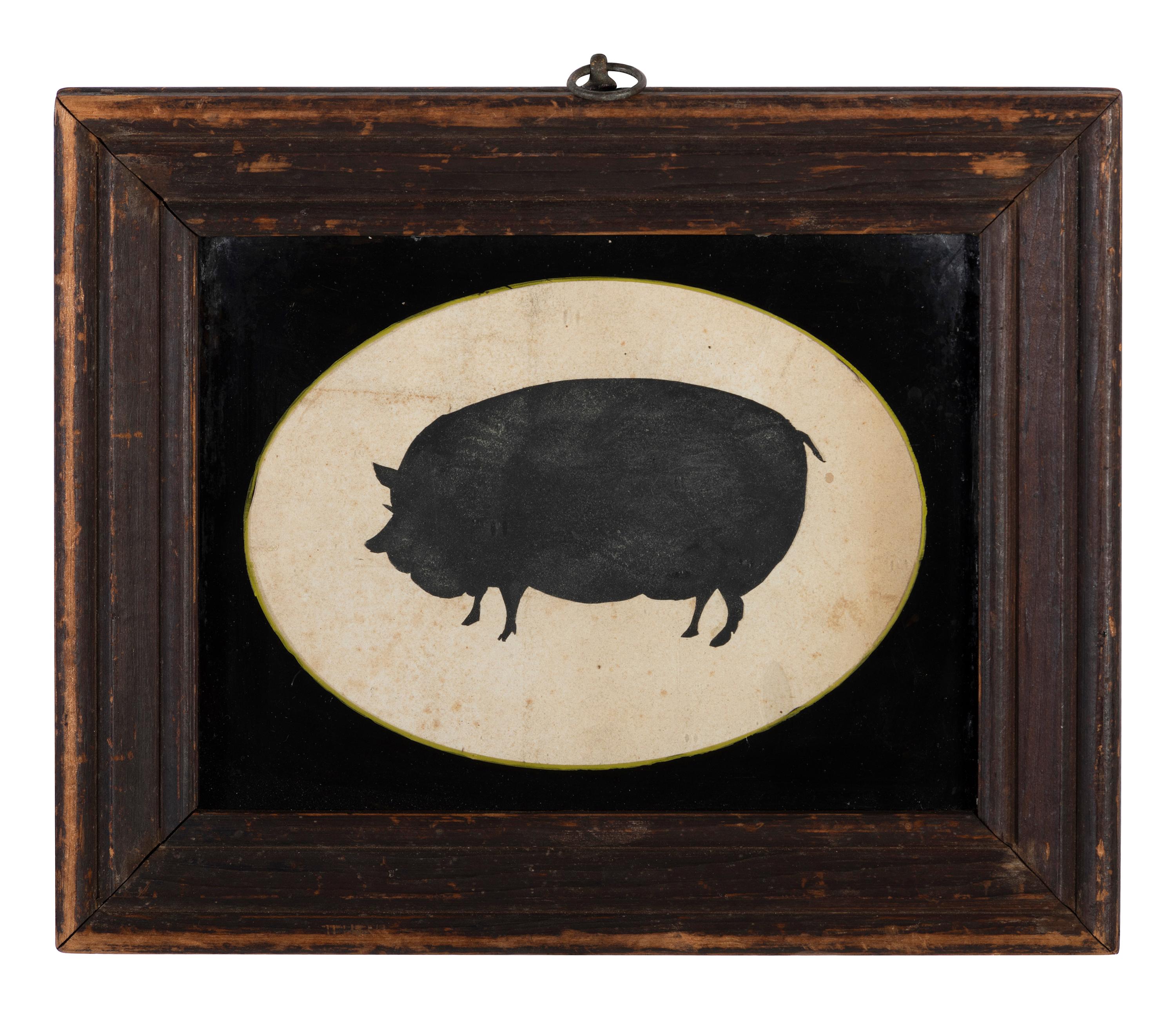 A Cut-Paper Silhouette of a Pig