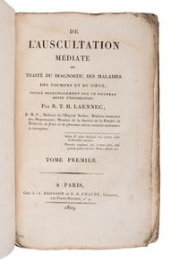 [MEDICAL]. LAENNEC, René-Théophile-Hyacinthe (1781-1826). De l'Auscultation Mediate. Paris: J.A. Brosson et J.S. Chaude, 1819.