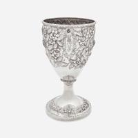 A coin silver floral repoussé vase William and Archibald Cooper, Cincinnati, OH (active 1836-1837) and Louisville, KY (active 1837-1846), circa 1840