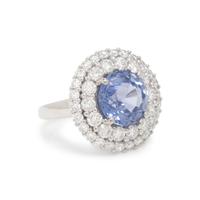 Ceylon Violet Sapphire, Diamond, and Platinum Ring