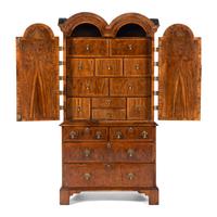 A William and Mary Walnut Collector's Cabinet-on-Chest
