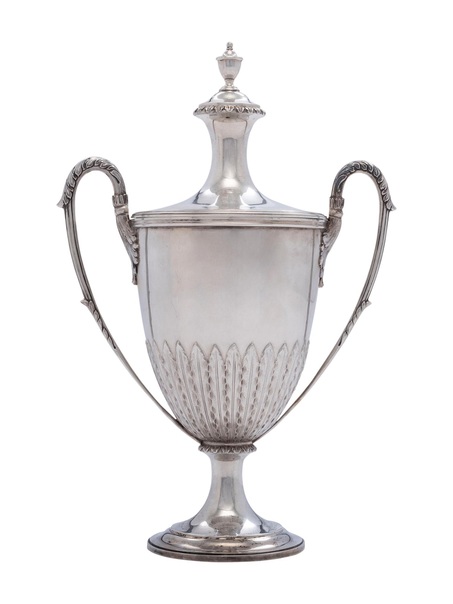 An English Silver Lidded Urn