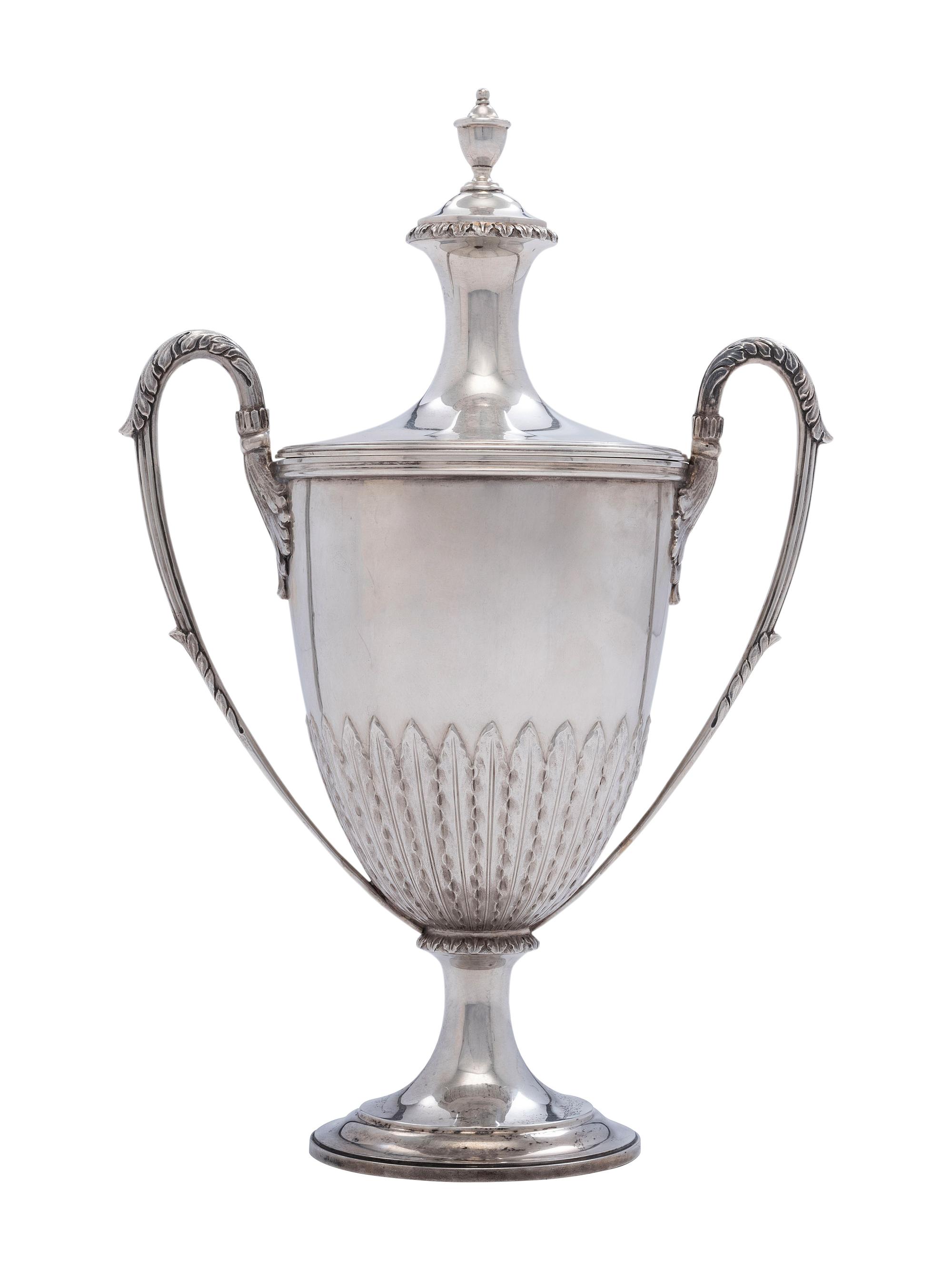 An English Silver Lidded Urn