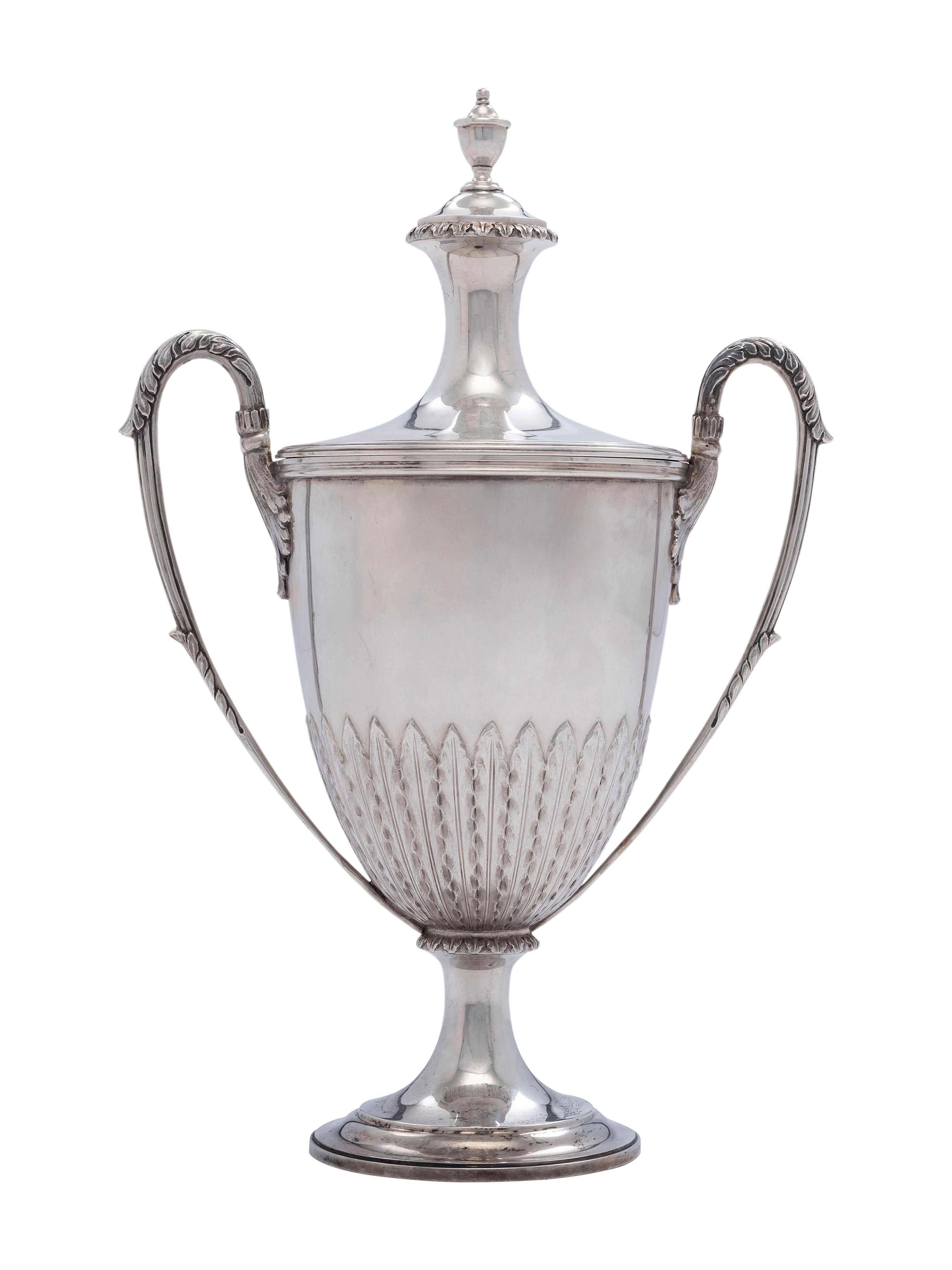 An English Silver Lidded Urn