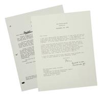 CLINTON, William Jefferson (b. 1946). Typed letter signed (“Bill Clinton”), with one holograph emendation, as United States President, to Carlos J. Moorhead. Washington D. C., 17 November 1993. 1 page, 8vo, on White House letterhead, three-hole punch.