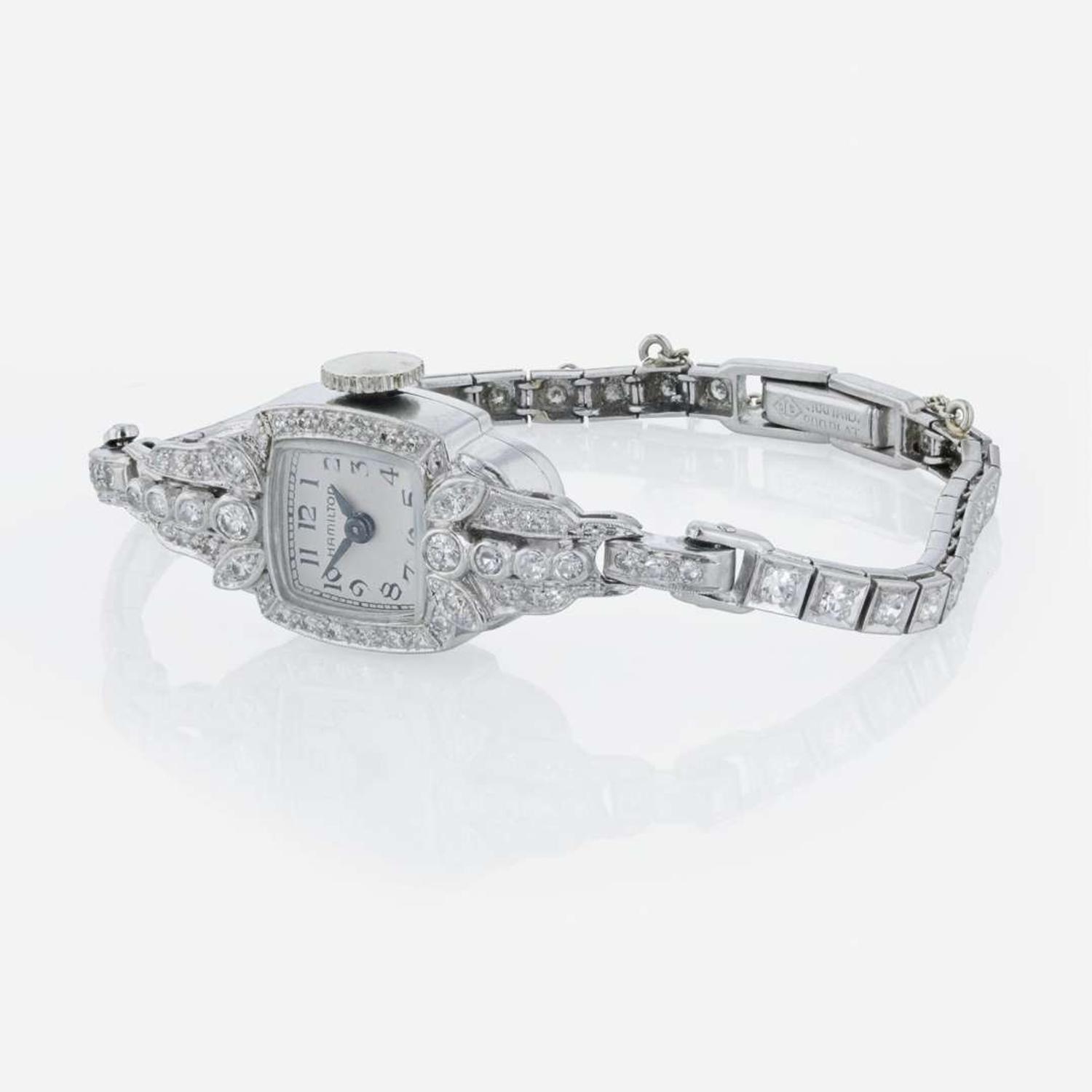 A Hamilton Platinum and Diamond Ladies Watch