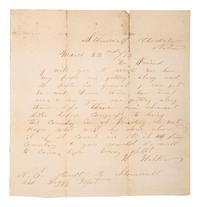 [OKLAHOMA]. WALKER, W. Autograph letter signed ("W Walker"). Sonewall, Chickasaw Nation, 22 March 1872. With early Oklahoma content.