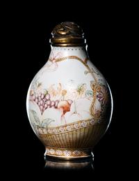 A Set of Six Peking Enamel on Copper Snuff Bottles
