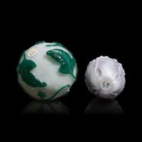 Two Chinese Glass Overlay Snuff Bottles