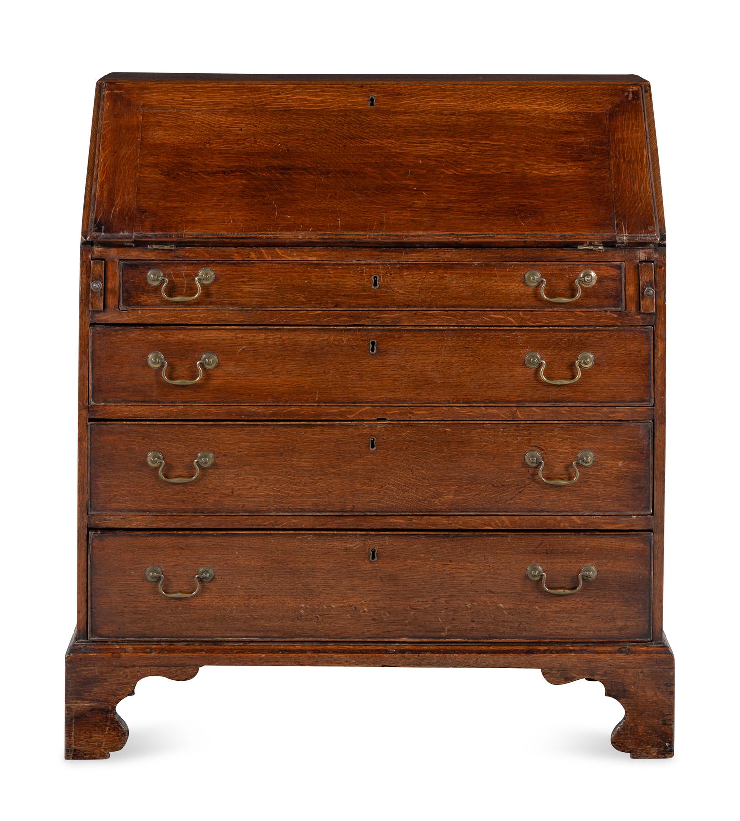 A George III Mahogany Slant-Front Bureau