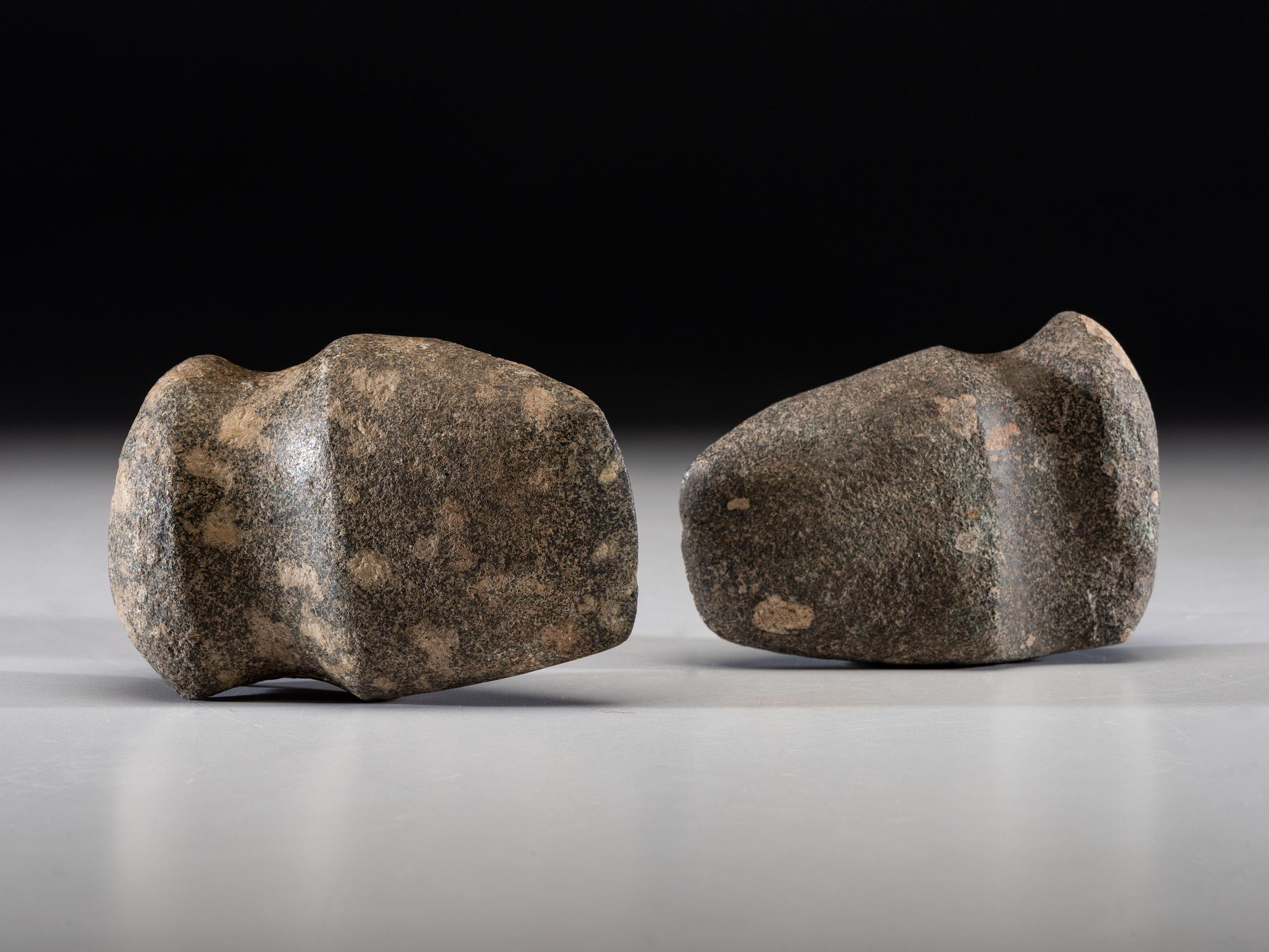 A Porphyry Full Groove Axe AND 3/4 Groove Axe