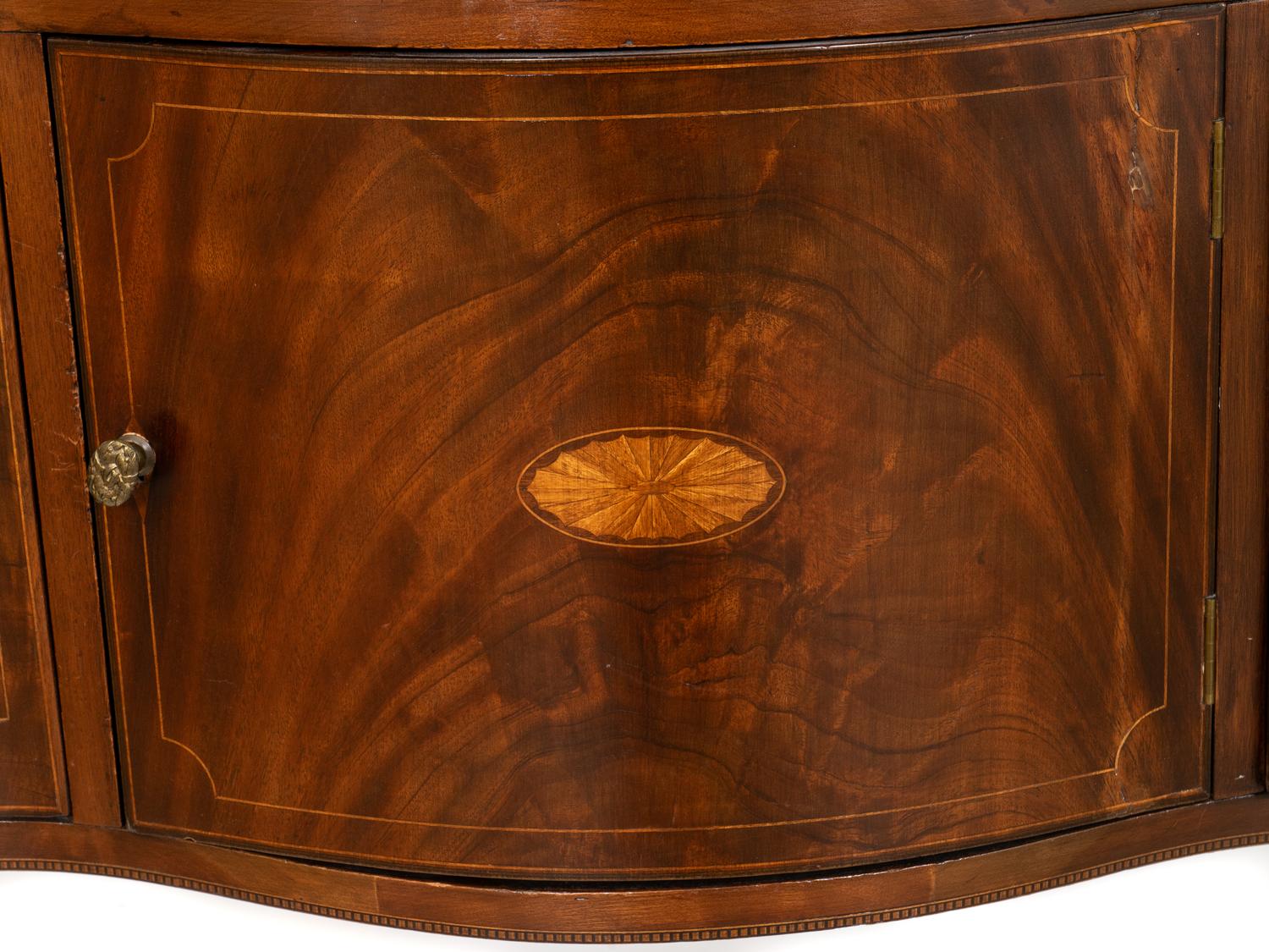 A Federal Mahogany Serpentine String-Inlaid Sideboard
