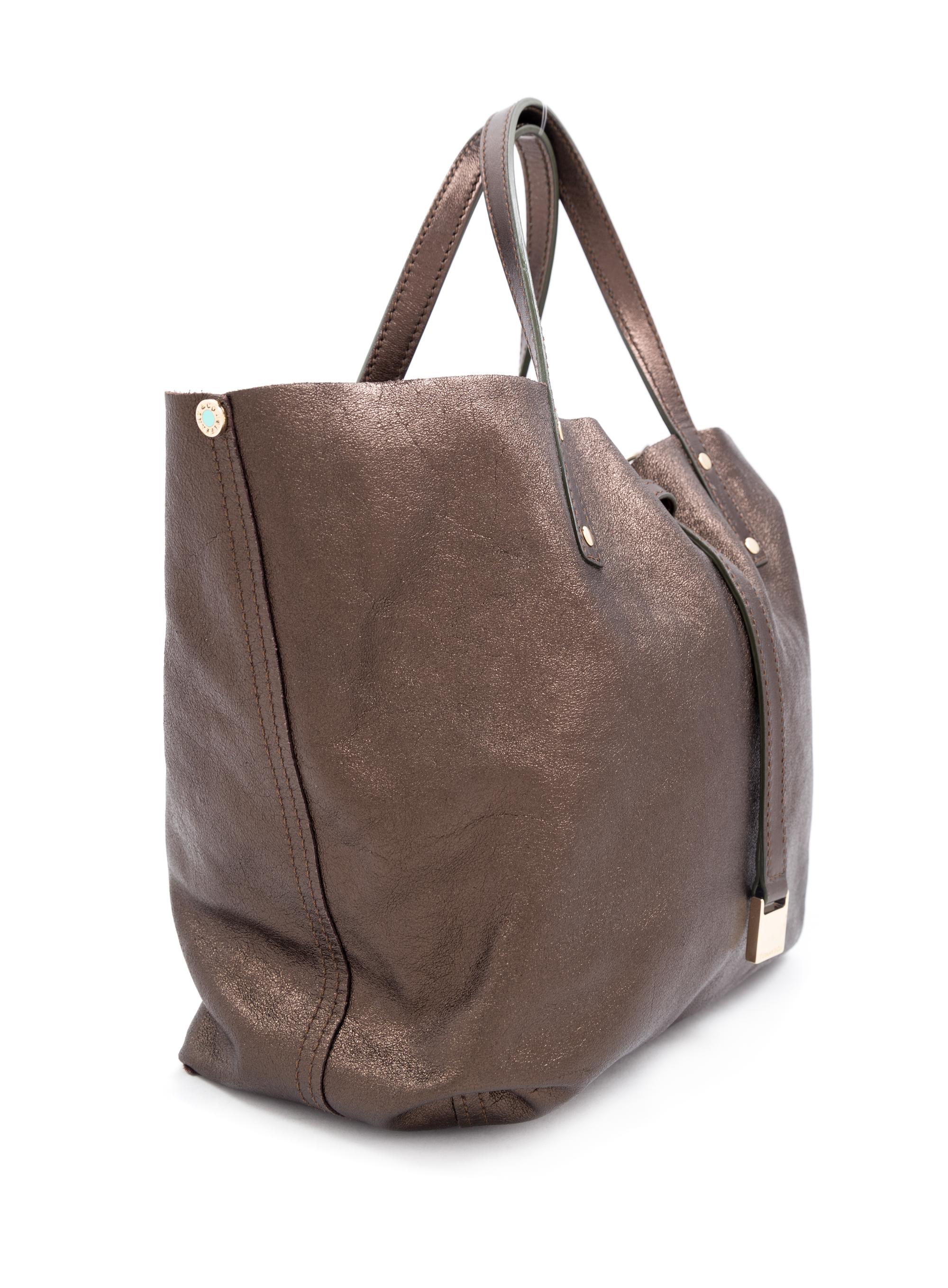 Tiffany & Co Brown Suede Reversible Small Tote with Pouch, 1990-2000s 10" H x 14" W x 4" D; Handle drop: 5"