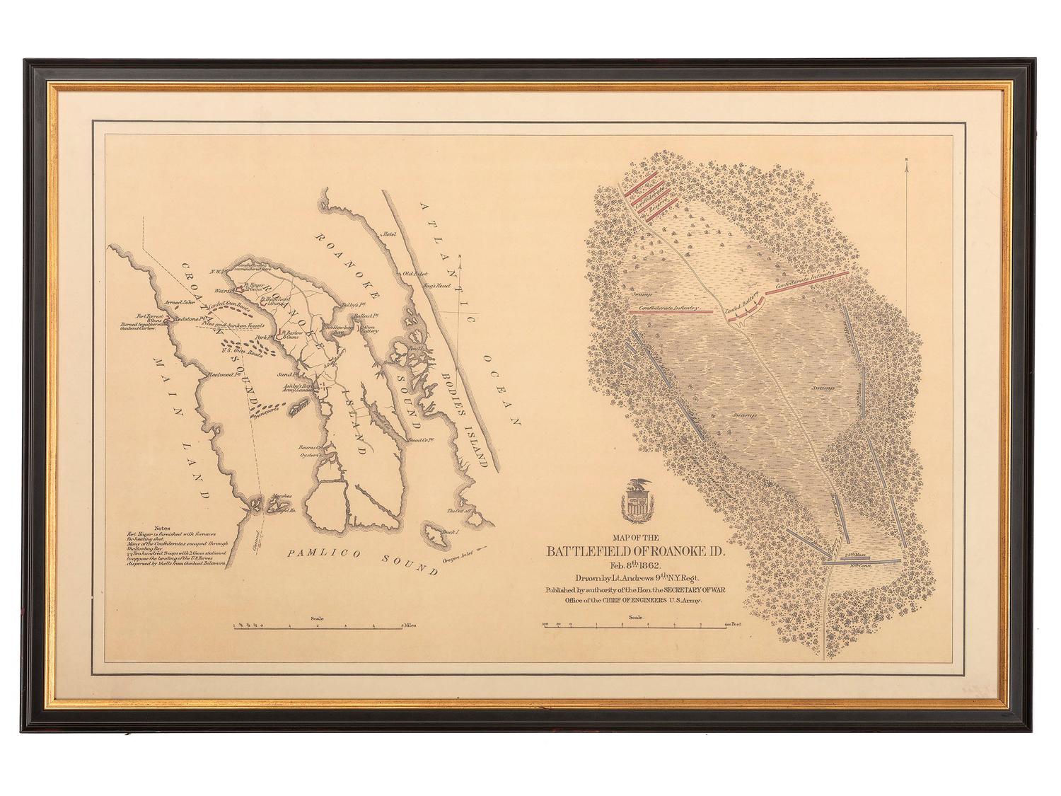 [HAWKINS' ZOUAVES]. An archive of prints, newspapers, and ephemera related to Burnside's North Carolina Expedition and the Battle of Roanoke Island, 1862, comprising: