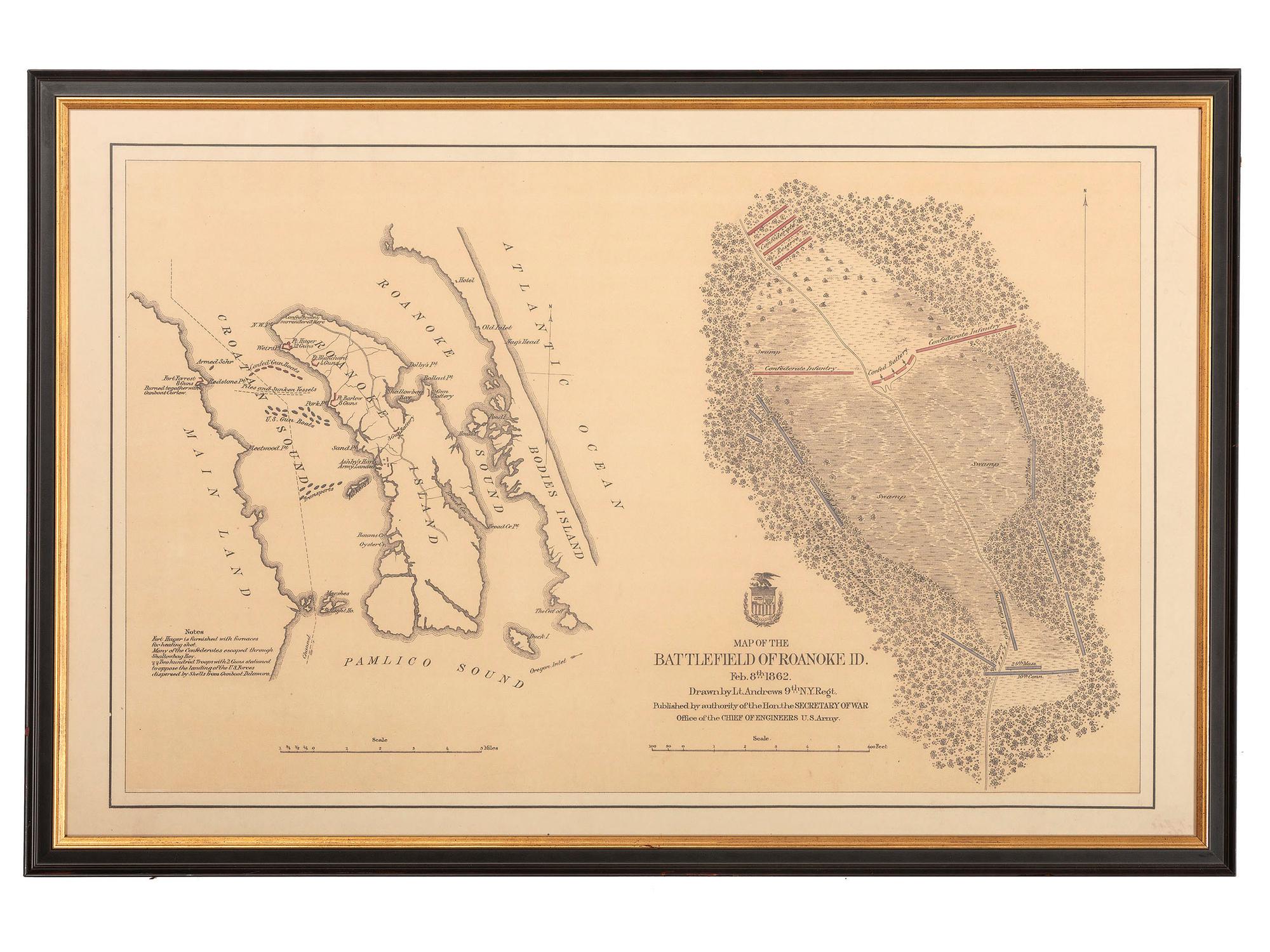 [HAWKINS' ZOUAVES]. An archive of prints, newspapers, and ephemera related to Burnside's North Carolina Expedition and the Battle of Roanoke Island, 1862, comprising: