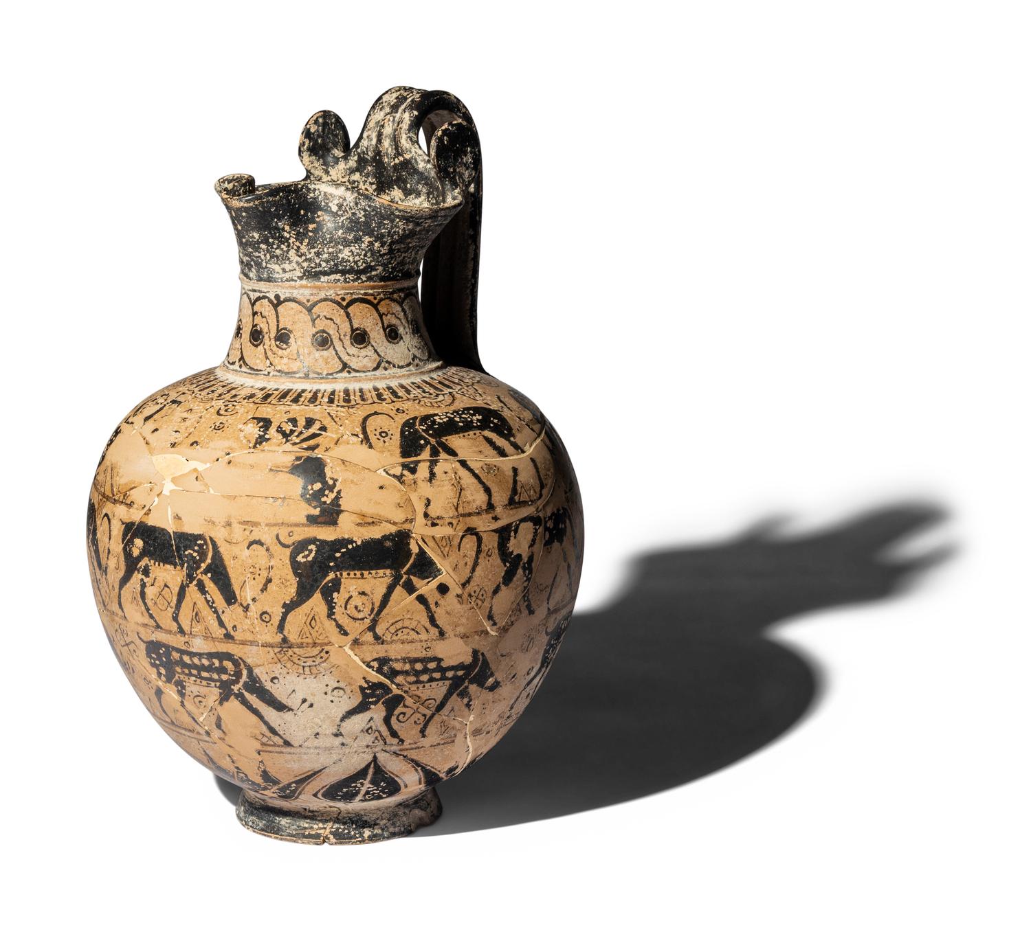 A Greek Style Black-Figured Oinochoe