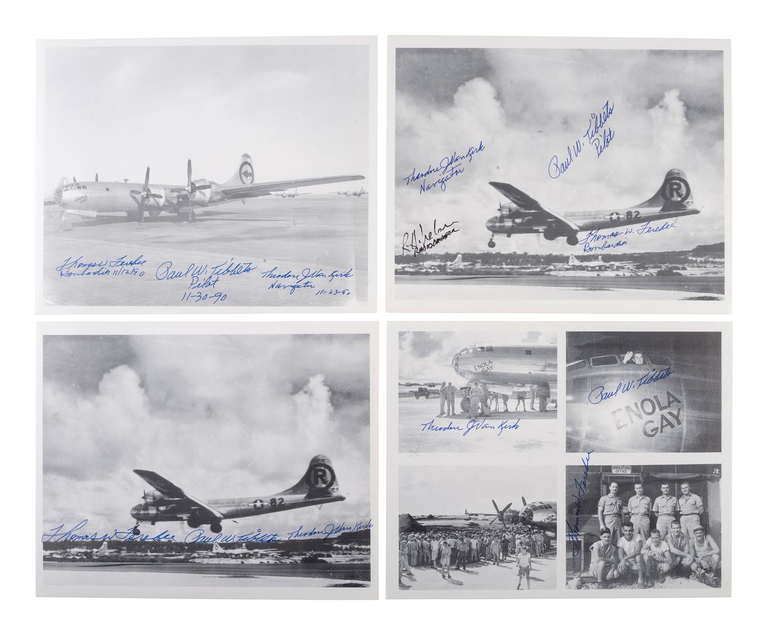 [WWII - HIROSHIMA]. Over 180 signatures from the pilots and crew of the Enola Gay and Bockscar .