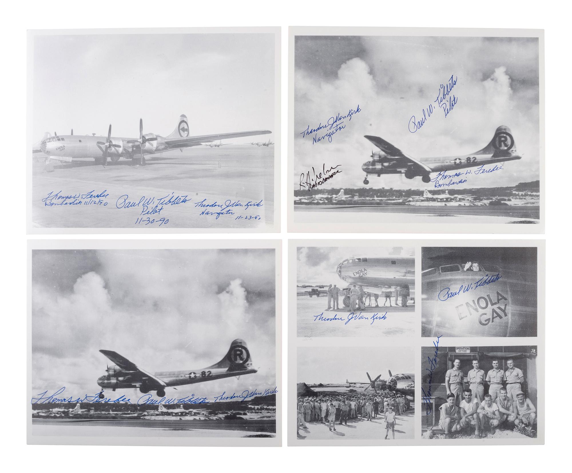 [WWII - HIROSHIMA]. Over 180 signatures from the pilots and crew of the Enola Gay and Bockscar .