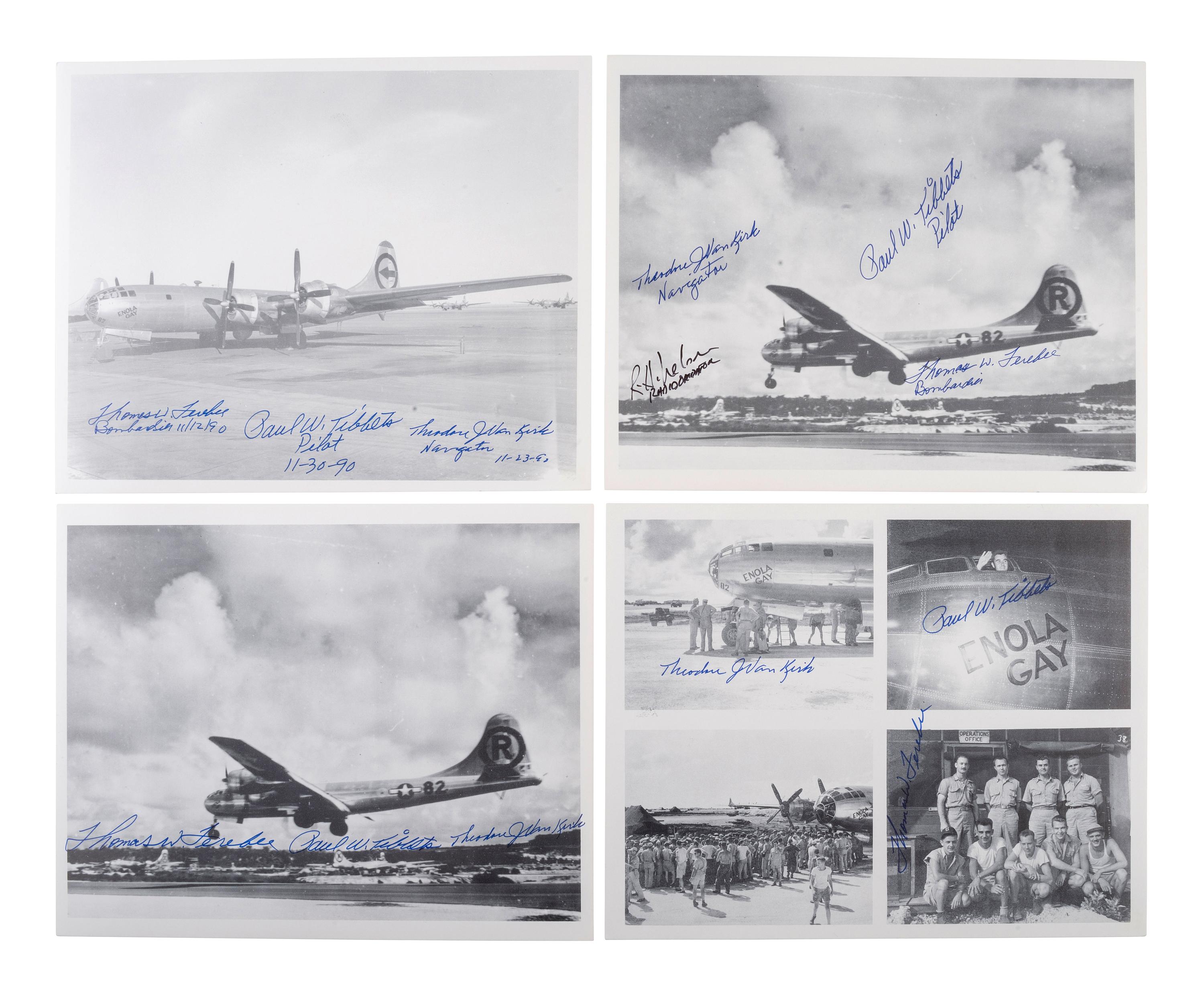 [WWII - HIROSHIMA]. Over 180 signatures from the pilots and crew of the Enola Gay and Bockscar .